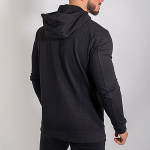 Sweat à capuche zippé pour hommes, vestes de sport à manches longues avec fonction respirante, grandes tailles pour la course à pied, col à capuche - Product Image 5