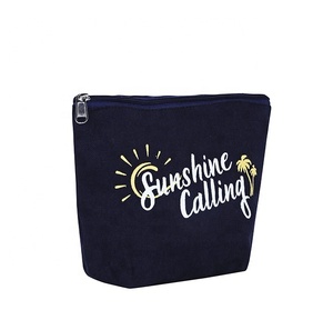 Bolsa de maquillaje floral personalizada, bolsa de lona de algodón ecológica para viaje, cierre de cremallera para neceser - Product Image 2