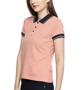 Venta caliente de las mujeres para Polo Camiseta 100% tela de algodón verano Golf para Polo camiseta en blanco técnica teñida lisa - Product Image 1