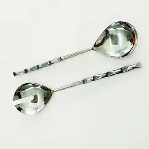 Ensemble de service à salade en acier inoxydable noir mat, ensemble de service à salade en acier inoxydable de haute qualité avec long manche - Product Image 6