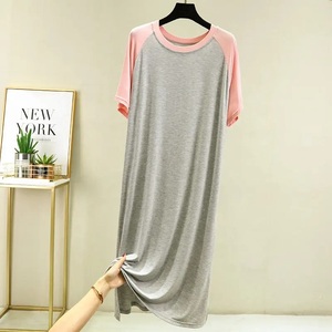 Vestido de talla grande de color sólido para mujer, cuello redondo, Vestido de manga media de Vietnam, vestidos de mujer de talla grande con columpio grande - Product Image 6