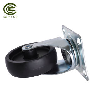 Rueda Giratoria de 3 Pulgadas con Placa Giratoria, PP Negro, con Rodamientos de Bolas Dobles para Muebles y Equipos - Product Image 6