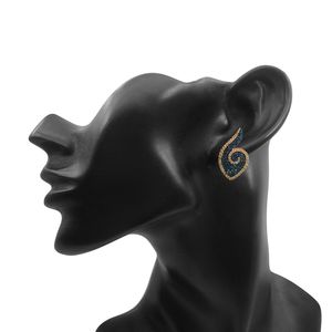 JEWELSPAARK Best Quality 1.53 Ct Round Cut White <b>Blue</b> Natural Diamond Women's <b>Stud</b> <b>Earrings</b> Trendy Style Yellow Gold Plated - Product Image 5