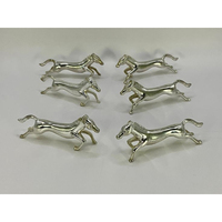 Magnifique ensemble de repose-baguettes modernes et élégants en acier inoxydable, 6 pièces, plaqué argent, en forme de chiens teckel, écologiques, pour fêtes
