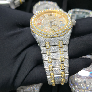 Montre de luxe en moissanite à taille brillante automatique D VVS avec fonction date, boîtier en acier inoxydable pour hommes et femmes - Product Image 4