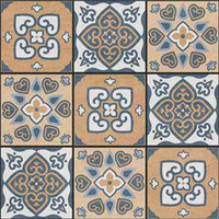 Carreaux de sol en porcelaine de style victorien modèle 50049, 400x400 mm, antidérapants, antibactériens, pour extérieur de villa - 12 mm d'épaisseur, NOVAC