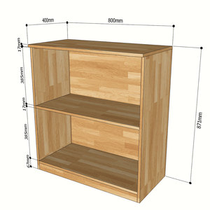 Armoire de rangement métallique minimaliste à 2 niveaux 80x40x87cm en bois d'hévéa THS68022, étagère mobile pour dossiers de bureau ou atelier - Product Image 3