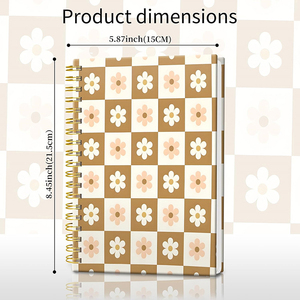 Cuaderno de Espiral con Tapa Dura, Ideal para Escribir, Trabajar, Oficina y Estudio, con Diseño de Margaritas - Product Image 3