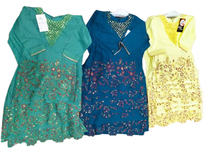 ชุดปาร์ตี้สำหรับเด็กผ้าคอตตอนปักเลื่อมลายลูกไม้ชุดคอตตอนปากีสถาน - Product Image 6