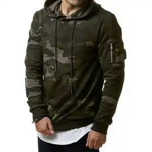 Özel erkekler pamuk kamufle kazak hoodies tişörtü kapşonlu spor Camo Jumper