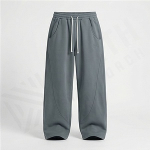 Pantalons de jogging amples pour hommes 2025, style hip-hop, pantalons longs, molleton épais, pantalons droits, pantalons rayés incurvés, couleur personnalisée - Product Image 1