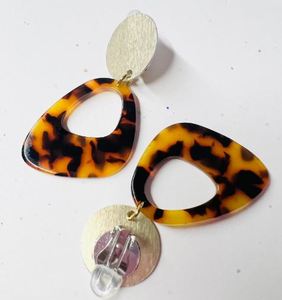 Boucles d'oreilles pendantes en résine moderne, écologiques, faites à la main, pour femmes et filles, design moucheté, bijoux tendance - Product Image 6