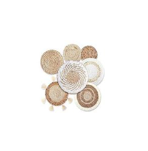 Sous-verre tissé rond naturel de meilleure qualité en gros sous-verres en rotin en osier sous-verre en rotin résistant à la chaleur avec support - Product Image 1