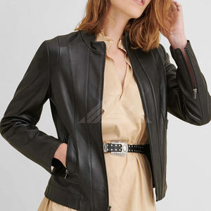 Chaquetas de moda de invierno con estilo para mujer de cuero genuino de alta calidad con logotipo personalizado abrigos transpirables - Product Image 2