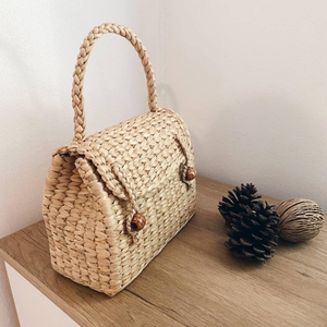 Nuevo diseño de lujo Jacinto de agua Trenzado a mano Bolsos de mano para mujer Bolso elegante para mujer Bolsos de mujer de alta calidad - Product Image 3