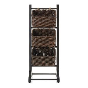ผู้จัดทอยอดนิยมสําหรับห้องน้ํา ห้องครัว ซักรีด และห้องนั่งเล่น ตะกร้าเก็บผักตบชวาสีดํา - Product Image 1