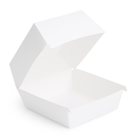 Boîte à hamburgers écologique imprimée sur mesure avec logo Solution de marque pour cafés, dîners et camions de nourriture (papier kraft)