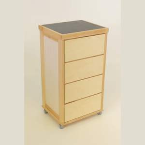 MASLEGNO MAS337 Meuble de rangement en bois massif de hêtre de qualité supérieure avec dessus en carrelage céramique, tiroirs, design moderne, roulettes en plastique pour usage domestique haut de gamme - Product Image 1