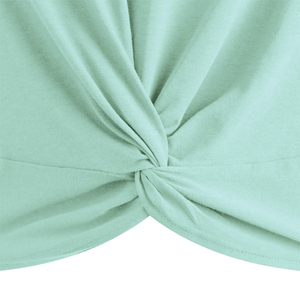 Top corto elegante de algodón para mujer, ropa de calle informal de verano, camiseta de manga corta con botones para mujer, venta al por mayor, logotipo personalizado de punto - Product Image 4