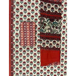 Unstitched Mulmul Dupatta Shekhawati <b>Block</b> <b>Printed</b> Pakistani Dress Includes Salwar Kameez Choli Lehenga Choli - Product Image 1