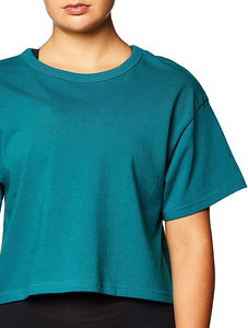 Top corto de manga larga para mujer, camisetas personalizadas de algodón 100%, ropa de calle de gran tamaño para mujer con estampado, camisetas para mujer - Product Image 2