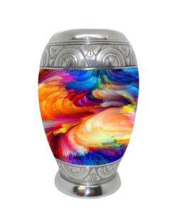 Urnas de cremación sin costuras de flores de sakura en escala de grises de vector para cenizas humanas con bolsa de terciopelo gratis - Product Image 4