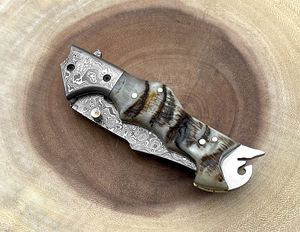 Stainless Steel <b>Pocket</b> <b>Knife</b> Handmade Outdoor Folding <b>EDC</b> <b>Utility</b> <b>Knives</b> Other Handle Serrated Edge 3-Year Warranty Industrial - Product Image 5