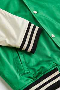 2025 personnalisable 100% Polyester Satin Baseball Bomber veste grande taille hommes collège porter brodé coupe-vent pour l'hiver - Product Image 6