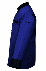 ชุดเสื้อและหมวกสำหรับเชฟผู้ชายผ้าโพลีเอสเตอร์ผ้าฝ้ายคุณภาพสูงชุดเครื่องแบบร้านอาหารกระดุมสองแถวแขนยาวสำหรับโรงแรม - Product Image 5