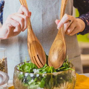 อุปกรณ์ทำครัวไม้ทำมือ  ช้อนไม้ธรรมชาติรักษ์โลก  ไม้พายไม้ทำมือพร้อมลวดลายศิลปะ - Product Image 1