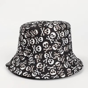 Gorra de cubo con bordado 3D personalizado de alta calidad para hombres y mujeres, sombreros de algodón, sombrero de cubo de secado rápido con nuevo patrón de calavera ancho - Product Image 6