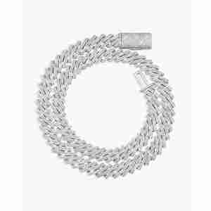 สร้อยข้อมือทอง 14K แบบ Cuban Link พร้อมกำไลข้อมือประดับเพชรโมอิสซาไนต์ 2 แถวขนาด 12 มม. ประเภทสินค้า - Product Image 3