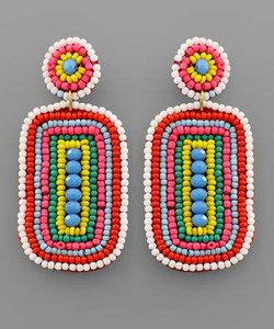 Artisanal <b>Bead</b> Embroidered Earrings for Women Jewelry <b>Colorful</b> Statement Accessories Unique - Product Image 4