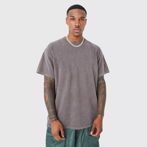 Venta al por mayor de los hombres de lavado ácido camiseta Streetwear Hip Hop Stone Crew, Fitness 100% algodón camisetas con Logo lavado ácido camiseta - Product Image 1