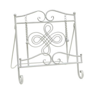 Soporte para libros de Metal de hierro forjado de nuevo estilo, estantes de Color blanco para el hogar, oficina, sala de estar, decoración, soporte para libros - Product Image 1