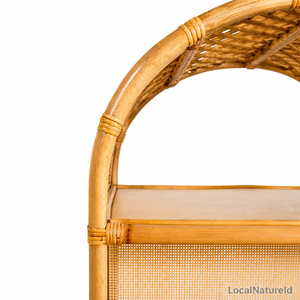 Estantería Moderna Artesanal de Ratán Tejido en Forma de Arco con 5 Estantes para Sala de Estar, Mueble de Almacenamiento y Exhibición de Macetas - Product Image 3