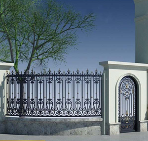 Clôtures de jardin en fer fabriquées au Vietnam avec des motifs décoratifs en fer forgé et des poteaux métalliques solides par un fournisseur vietnamien - Product Image 1