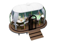 Rumah Kubah Oval Panoramic Prefab PC untuk Resor dengan Kamar Tidur, Ruang Tamu, dan Kamar Mandi Pribadi