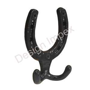 Crochet de manteau de chaussure de cheval crochet décoratif de montage de mur et de porte avec 2 supports crochets muraux en métal de conception de chaussure de cheval autres articles de décoration à la maison - Product Image 2