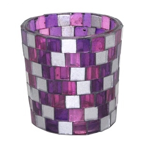 Home Decoration Stunning <b>Blue</b> Color Glass Material Round Shape Home Decorative Votive Holder Classic Style <b>Candle</b> Vessels - Product Image 2