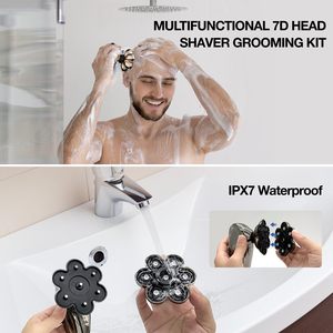 Kit de rasoir électrique rechargeable pour hommes chauves, tondeuse à cheveux humide/sèche, lame rotative, tondeuse à nez étanche IPX7, alimentation USB - Product Image 1