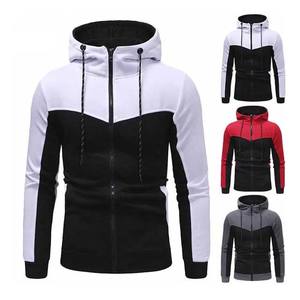 Sudaderas de ropa deportiva de invierno personalizadas para gimnasio Fitness Nuevo bloque de algodón de moda con sudaderas con capucha bordadas con cremallera de dos colores únicas - Product Image 6