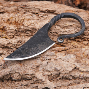 Cuchillo de Caza Hecho a Mano con Hoja de Acero al Carbono y Mango de Acero al Carbono con Funda de Cuero, Cuchillo para Exteriores - Product Image 2