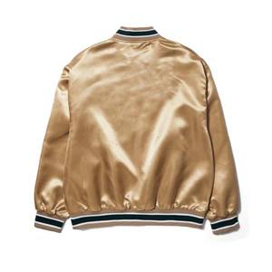 Vente en gros de blouson de grande taille en satin de polyester 100% de haute qualité avec logo personnalisé blouson de baseball imperméable en satin pour hommes - Product Image 2