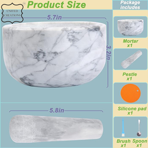 Pilon et mortier en marbre blanc naturel de meilleure qualité boîte de vaisselle en céramique emballée - Product Image 6