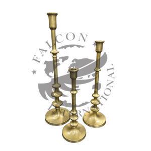 Portavelas de Aluminio Dorado Hecho a Mano, Único y Moderno, Centro de Mesa Navideño, Decoración para Mesa de Comedor, Chimenea, Regalo - Product Image 1