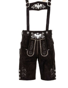 Shorts en cuir brodés de haute qualité Oktobarfest pour femmes et hommes, style bavarois Trachten, avec boutons décoratifs sur le devant, respirants et coupe-vent - Product Image 2