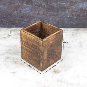 Mango Wood Burning Finished Kitchen <b>Utensil</b> <b>Holder</b> for Countertop <b>Utensil</b> <b>Holder</b> Container for Kitchen Cooking <b>Utensil</b> - Product Image 6