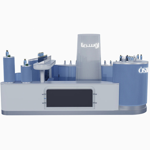 Kios Parfum dengan Panel Beralur, Layar Digital, dan Rak Tester Multi-Botol, Meja <span class=keywords><strong>Display</strong></span> Parfum Mewah Khusus untuk Mal - Product Image 4