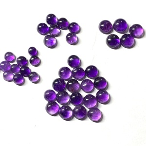 Améthyste 10 mm ronde, forme parfaite, cabochon, pierres précieuses en vrac de haute qualité, forme ronde, taille de bague en améthyste - Product Image 3